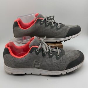FootJoy Women’s EnJoy Spikeless Golf Shoes Size 9.5 Gray Orange